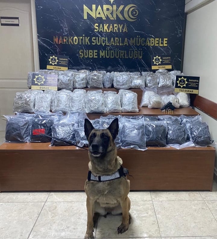 Sakarya polisi 80 kilo uyuşturucu ele geçirdi