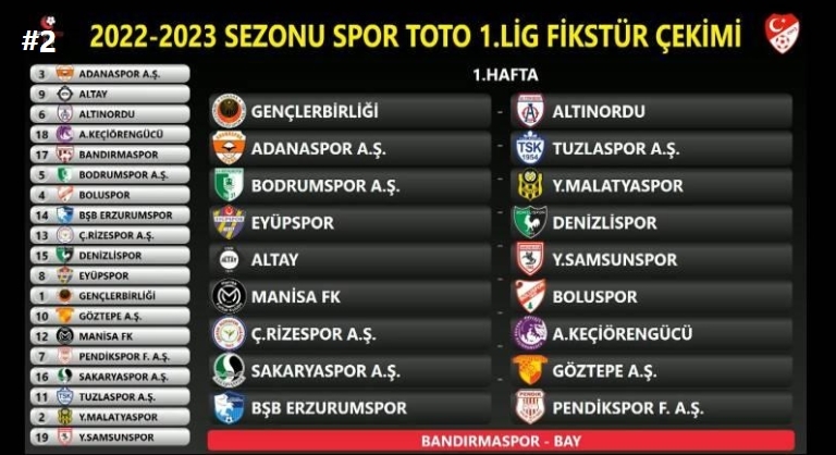 Sakaryaspor'un fikstürü belli oldu