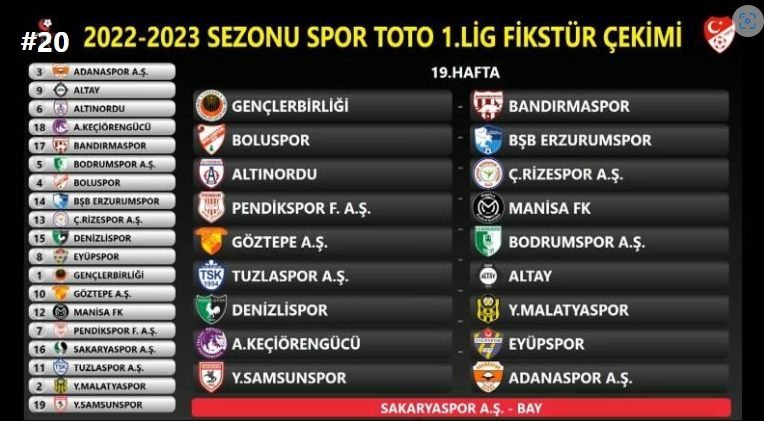 Sakaryaspor'un fikstürü belli oldu