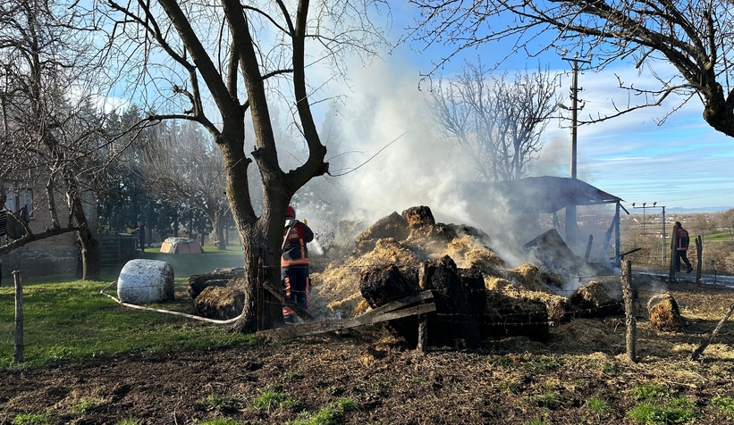 Samanları ve kuruluğu ateşe verip yangını böyle izledi