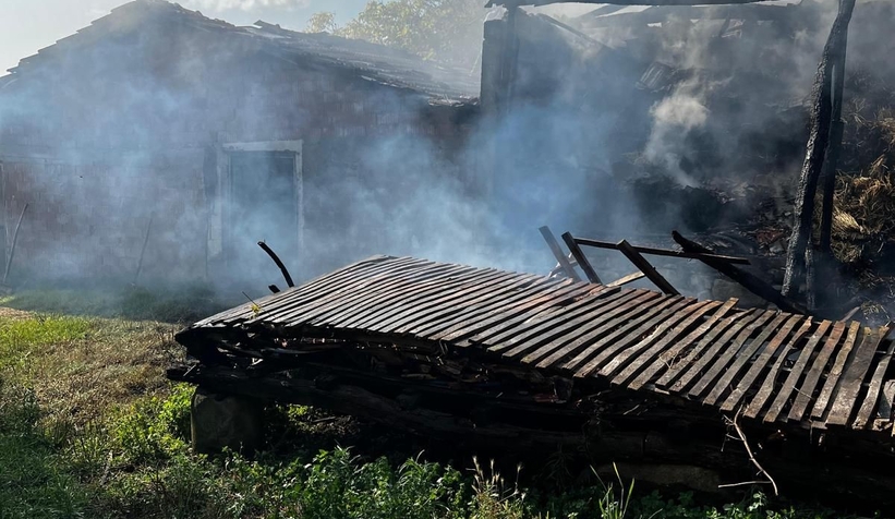 Samanlıkta çıkan yangında bin balya kül oldu