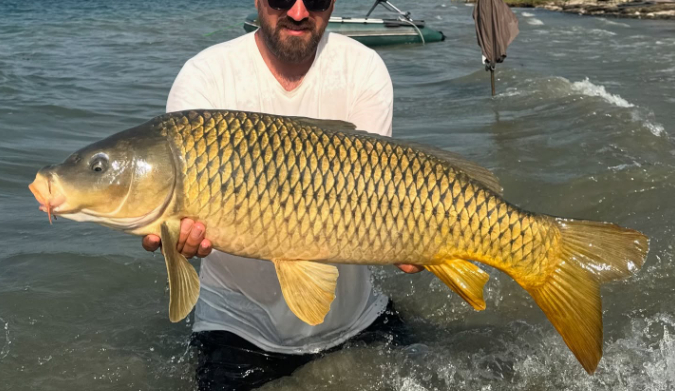 Sapanca Gölü'nde 13 kiloluk sazan yakaladı