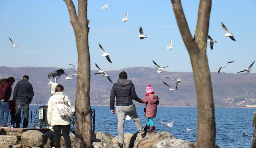 Sapanca sahiline akın ettiler