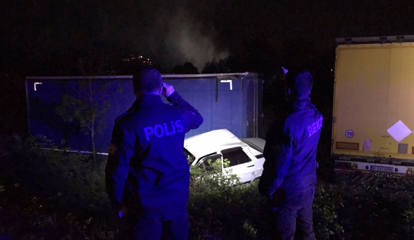 Şarampole uçan araçtan yaralı kurtuldu