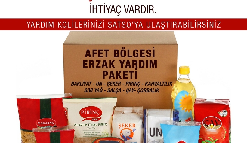 SATSO'dan erzak yardımı açıklaması