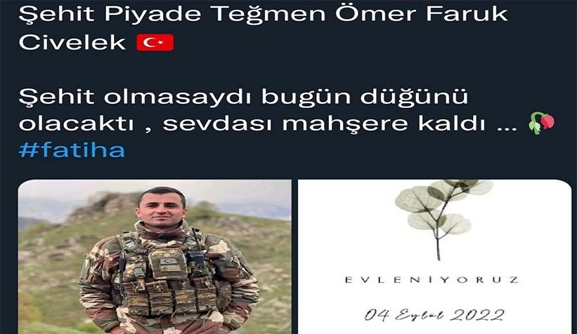 Şehit Ömer Faruk Civelek'in nişanlısı yürekleri dağladı