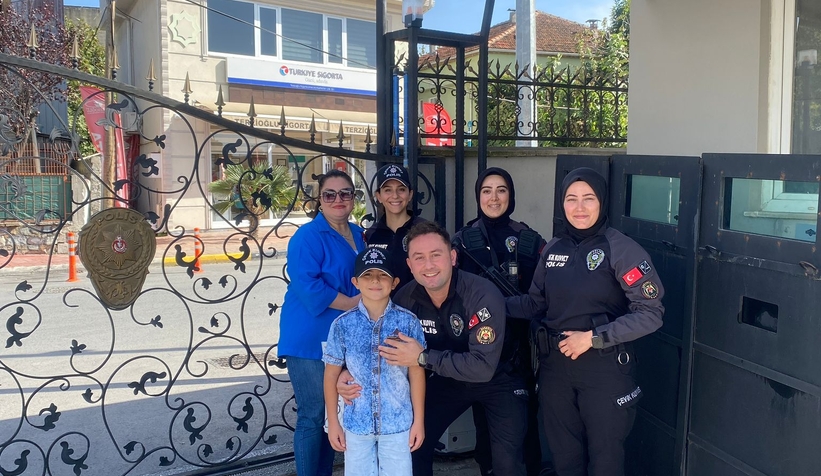 Şehit polisin oğluna unutulmaz bir gün yaşattılar
