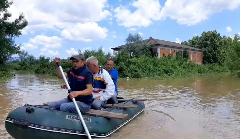 Selde mahsur kalan hayvanlara botla ulaşıldı