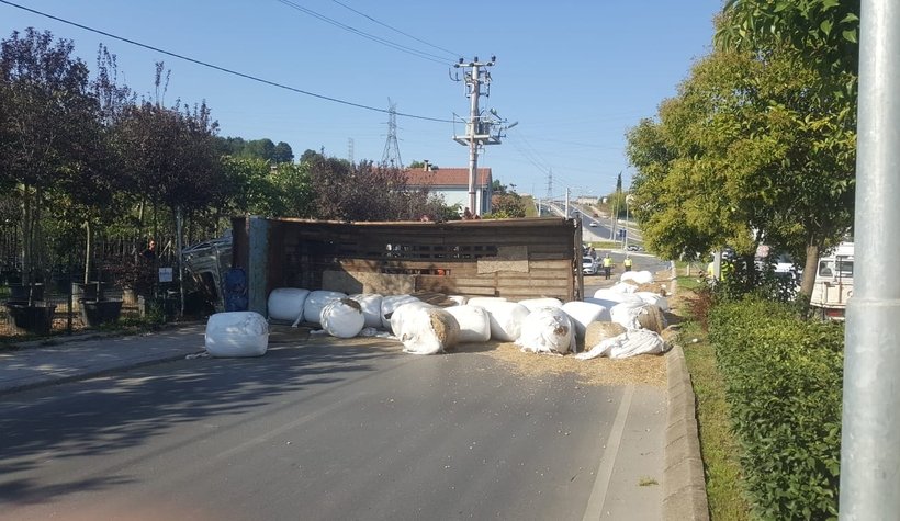 Serdivan'da dehşet anları Hafif ticari aracı biçip devrildi