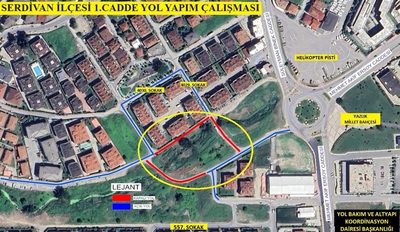 Serdivanda o güzergah kapatılacak