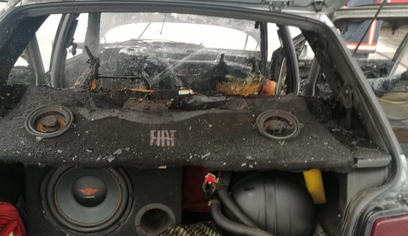 Seyir halinde alev aldı