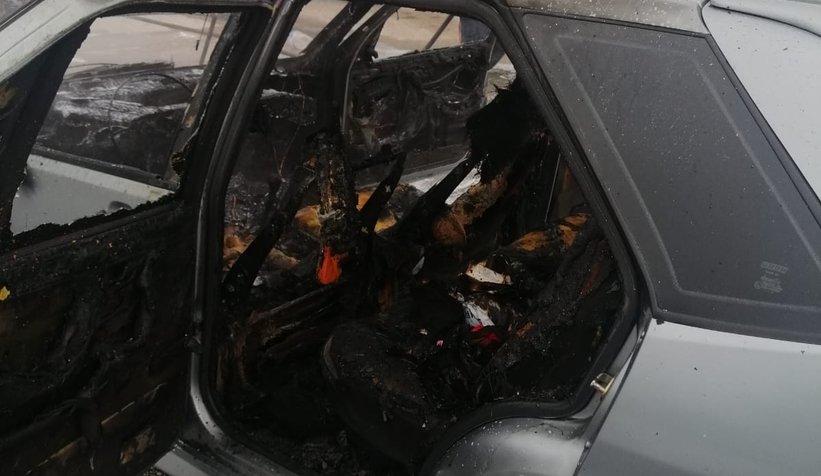 Seyir halinde alev aldı