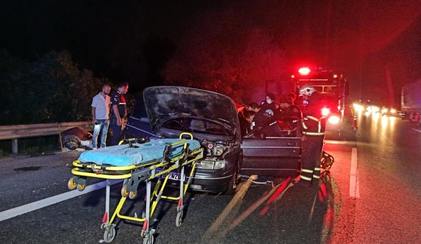 Sıkışan yolcuyu itfaiye kurtardı