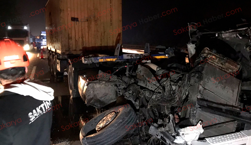 Anadolu Otoyolu'nda paramparça olan bu tırın kupasından sağ çıktı