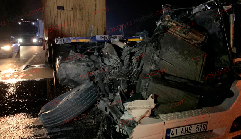 Anadolu Otoyolu'nda paramparça olan bu tırın kupasından sağ çıktı