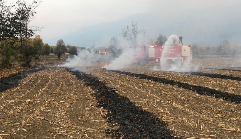 Sorumsuz çiftçi anız yaktı