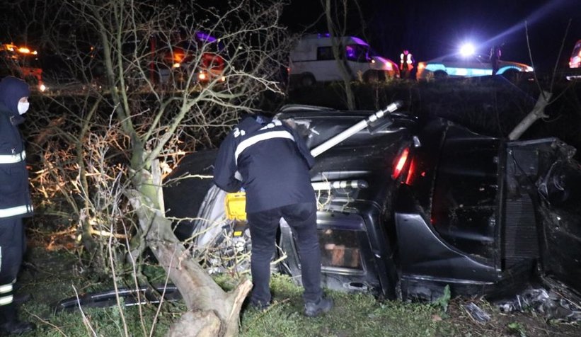 Su kanalına uçan cipte can verdi