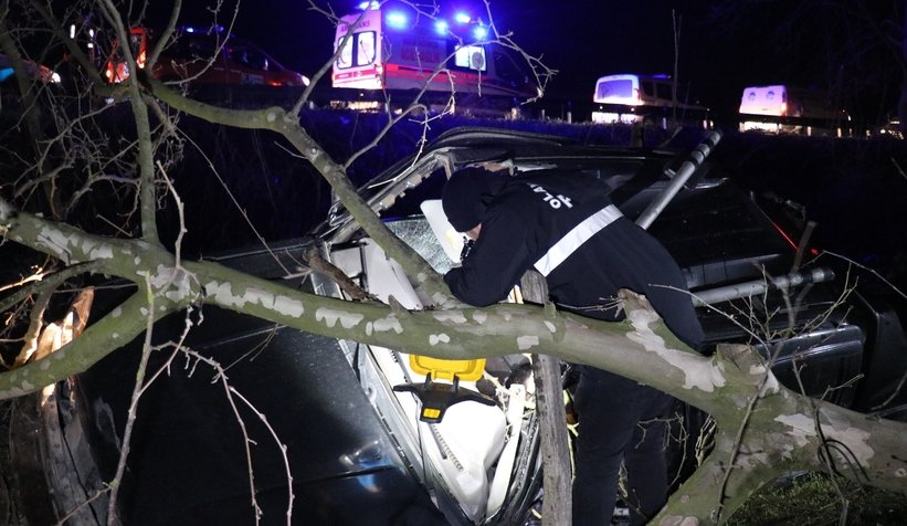 Su kanalına uçan cipte can verdi