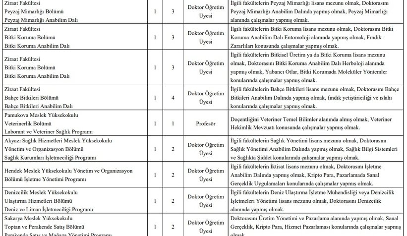 SUBÜ 27 akademik personel alacak