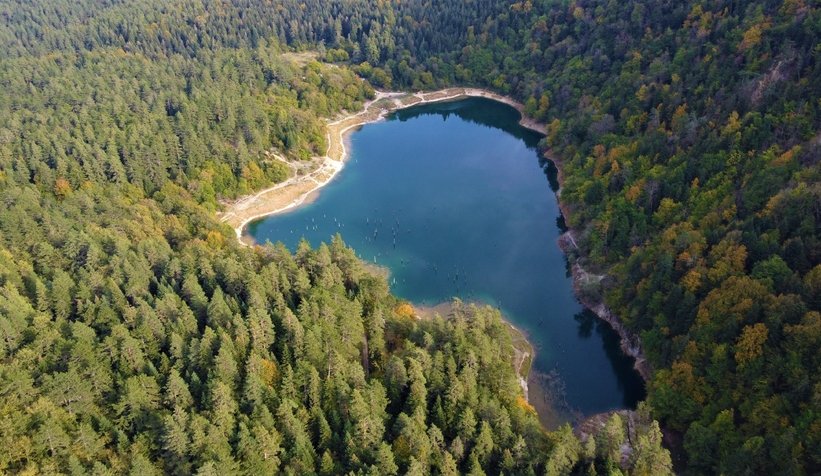 Sülüklü Göl’ün havadan görüntüsü mest etti