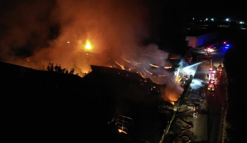 Sünger fabrikası yandı