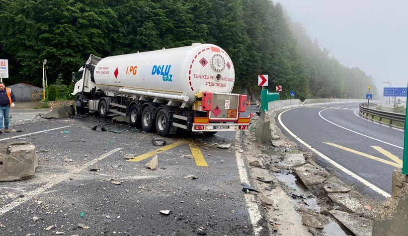 Tanker karşı şeride geçti, faciadan dönüldü