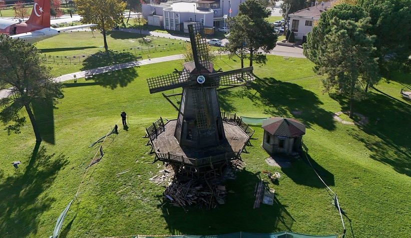 Tarihi Çark ve Yel Değirmeni’nde restorasyon başladı