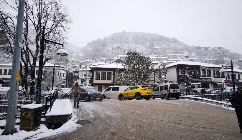 Tarihi Osmanlı kasabalarında kış güzelliği yaşanıyor