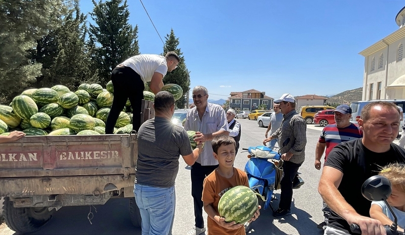 Tarlada Çürümeye Terk Edilen Karpuzlar Vatandaşa Ücretsiz Dağıtıldı
