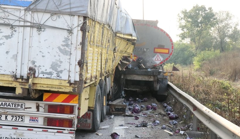 TEM'de korkunç kaza, lastiğin altında can verdi