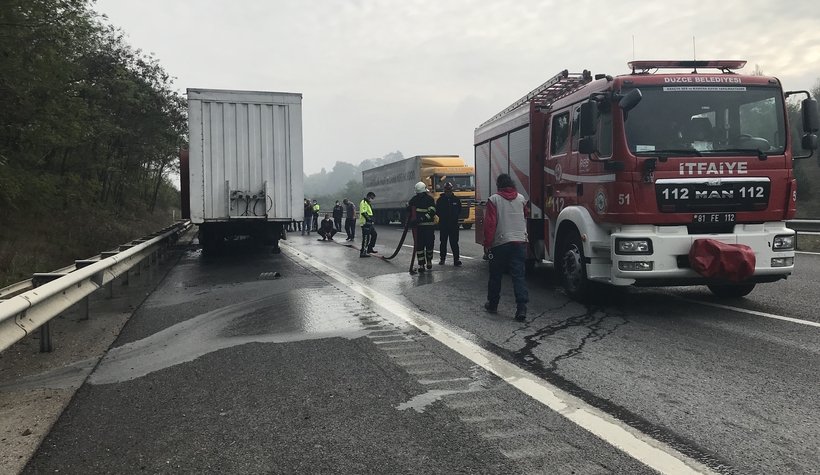 TEM Otoyolunda yangın