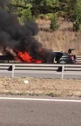  TEM’de otomobil alev alev yandı