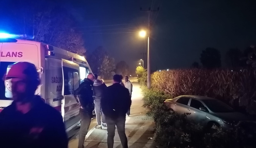 Tarlaya uçan otomobilde sürücü yaralandı