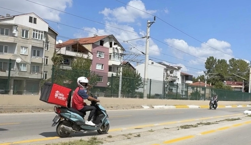 Ters yönde ilerleyen kuryesi tehlike saçtı