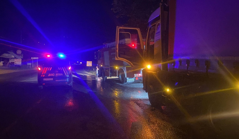 Tırın balataları tutuştu