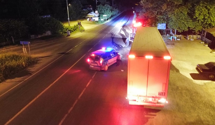 Tırın balataları tutuştu