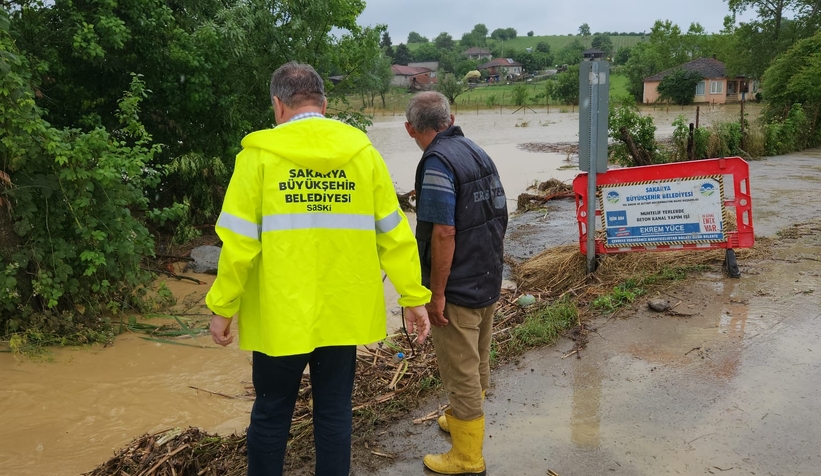 Tokmaklıdere'de araziler sular altında kaldı