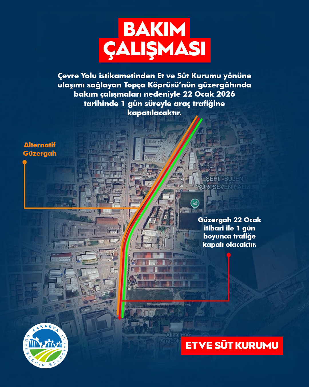 Topça Köprüsü trafiğe kapatılacak