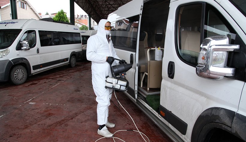 Toplu taşıma araçları 55 bin kez dezenfekte edildi