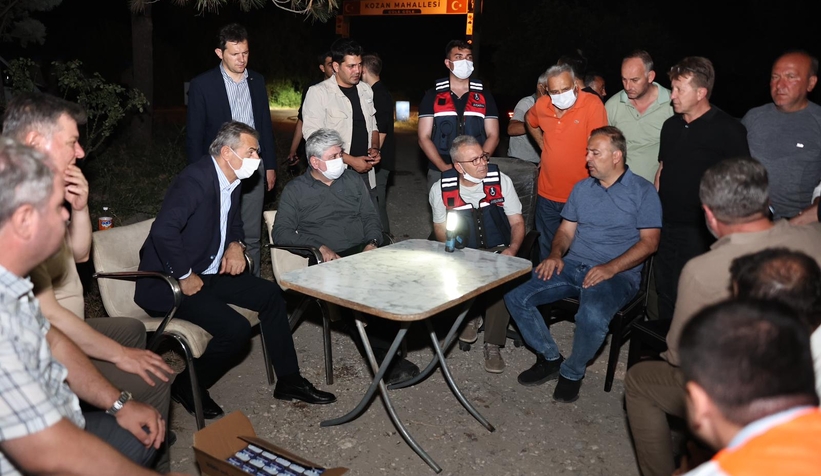 Vali Doğan ve Başkan Alemdar yangın bölgesinde