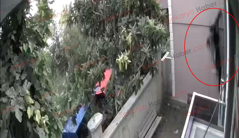 Vatandaş hırsızı merdivenle vurarak düşürdü