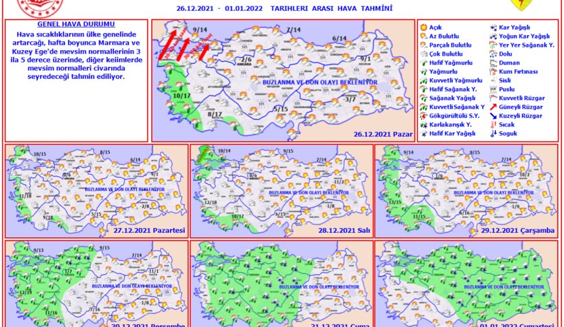 Yağışlı hava geliyor