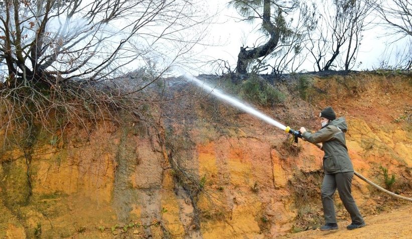 Yaktığı anız fındıklığı kül edecekti
