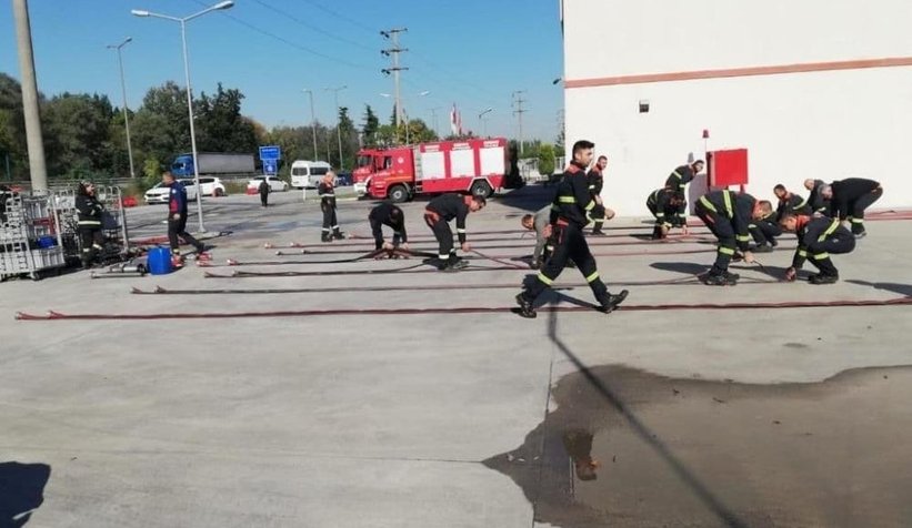 Yangınlara karşı böyle eğitiyorlar