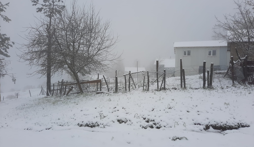 Yaylalar kar yağışı ile beyaza büründü