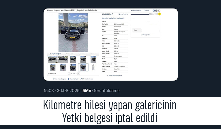 Galericinin kilometre oyunu; Belgesi iptal edildi