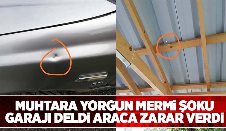 Garajı delen yorgun mermi araca isabet etti