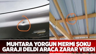 Garajı delen yorgun mermi araca isabet etti