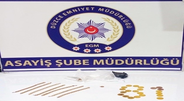 Gaspçıların aracından sahte altınlar çıktı