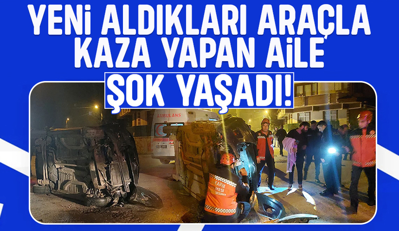 Gaz pedalı takılı kalan otomobil aileye dehşeti yaşattı